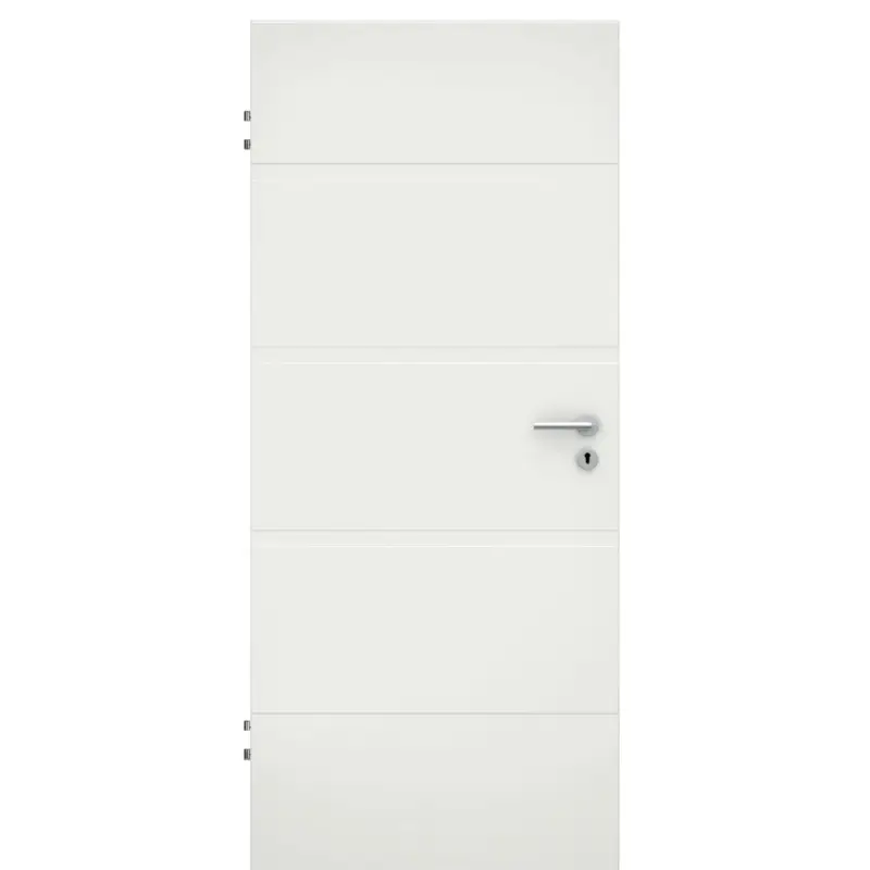 Preis Gesenkt Wohnungseingangstür soft-weiß 4 breite Rillen Eckkante SK2 / KK3 - Modell Designtür QB41