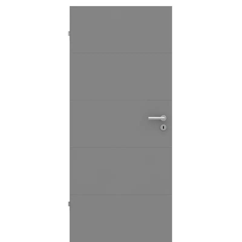 Angebot Zimmertür grau 4 Rillen quer Designkante - Modell Designtür Q47