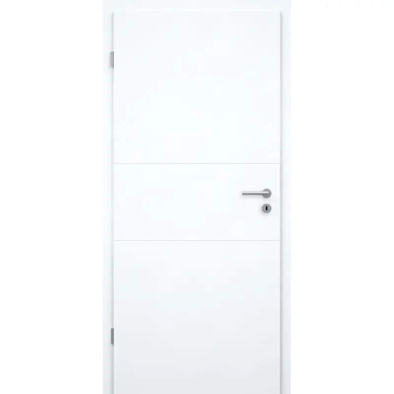 Saisonangebot Zimmertür mit Zarge brillant-weiß 2 Rillen quer Designkante - Modell Designtür Q23