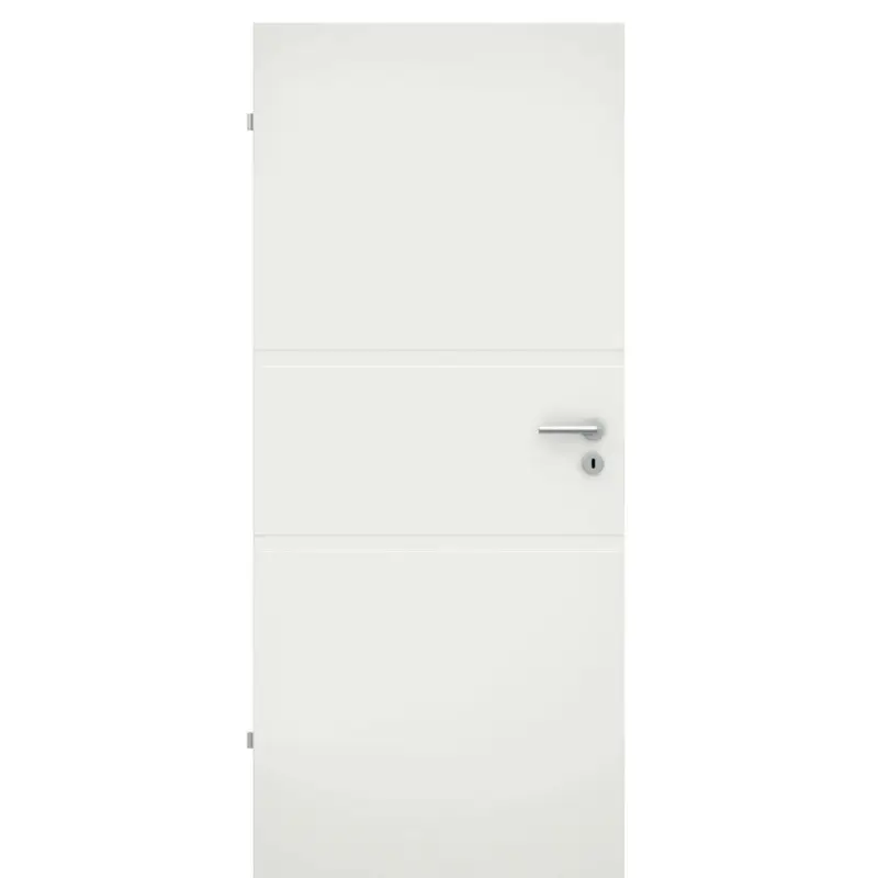 Direkt Vom Hersteller Zimmertür im Sondermaß soft-weiß 2 breite Rillen Eckkante - Modell Designtür QB21