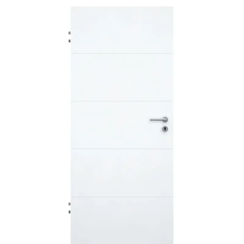 Super-Preis Wohnungseingangstür im Sondermaß brillant-weiß 4 Rillen Designkante - Modell Designtür Q43