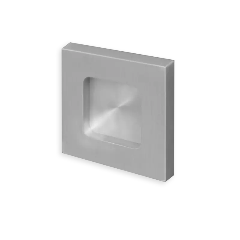 Griffmuschel eckig 70 x 70 mm Solora geschlossen selbstklebend Edelstahl für Ganzglasschiebetür Expressversand