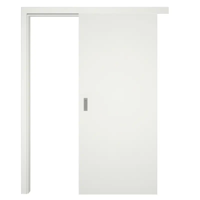 Schiebetür mit Schiebetürzarge Rundkante 60 mm Bekleidung CPL glatt soft-weiß Röhrenspan Schnäppchen