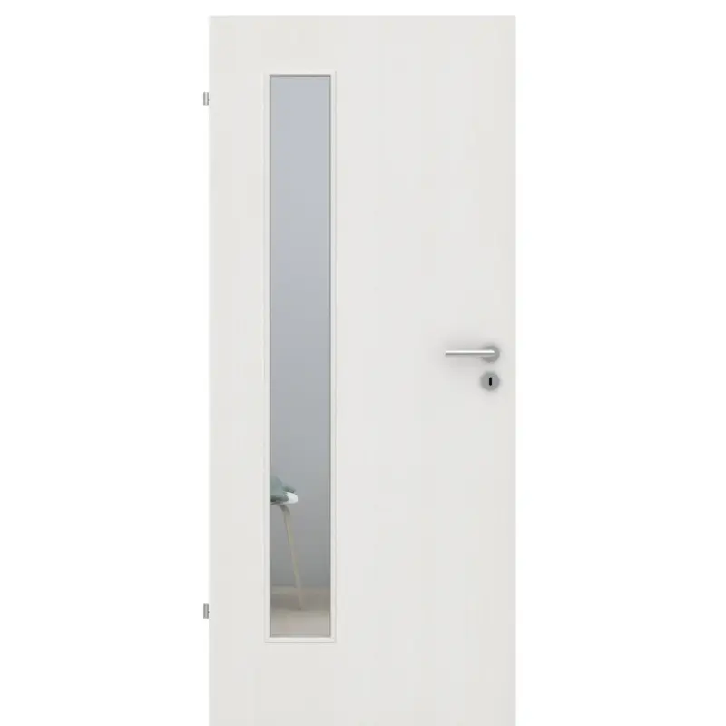 Kostenfreie Lieferung Zimmertür mit Lichtausschnitt LAB CPL Matt Weiß Holzstruktur Designkante
