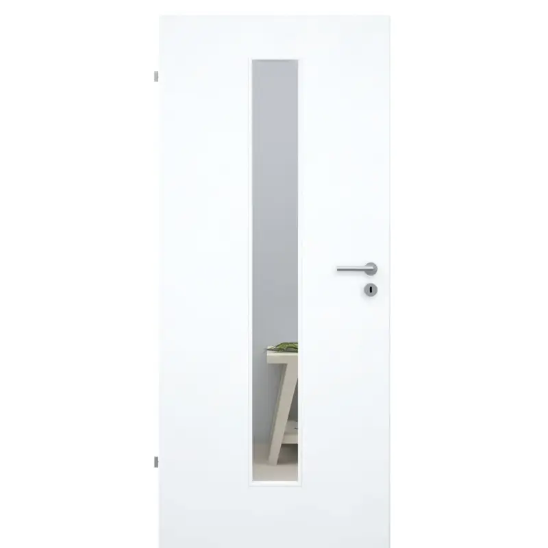 Must-Have Zimmertür mit Lichtausschnitt LAM CPL glatt brillant-weiß Designkante