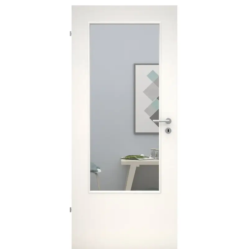 Solange Der Vorrat Reicht Zimmertür mit Lichtausschnitt LADIN CPL UniPrime Weiß Designkante