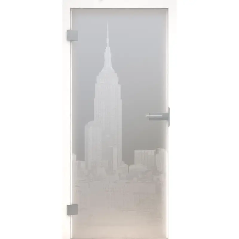 Kracherpreis Glastür Skyline LaserArt 320 satiniert / matt