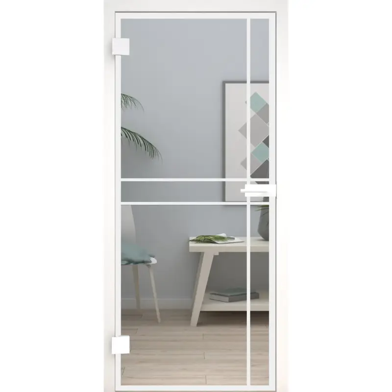 Glastür Loft-Design Weiß Modell DW9 Klarglas Sofort Bestellen