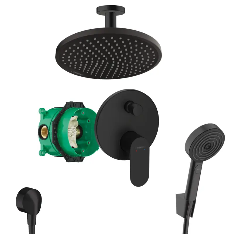Gratis Versand Hansgrohe Vernis Blend Unterputz Duschsystem Pulsify schwarz matt Crometta S 240 Deckenanschluss und iBox