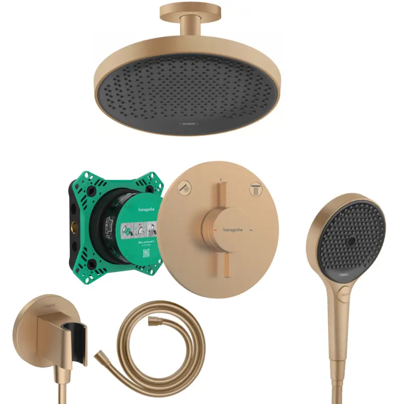 Aktuell Hansgrohe DuoTurn Unterputz Duschsystem Rainfinity 3jet bronze gebürstet Rainfinity 360 Deckenanschluss und iBox