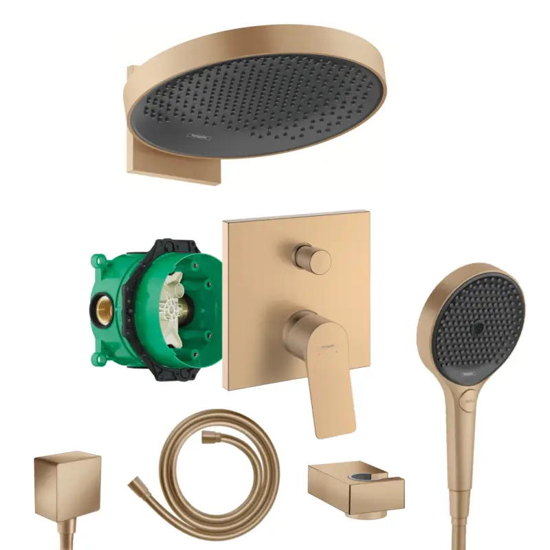 Aktuell Hansgrohe Vivenis Unterputz Duschsystem Rainfinity 3jet bronze gebürstet Rainfinity 360 Wandanschluss und iBox
