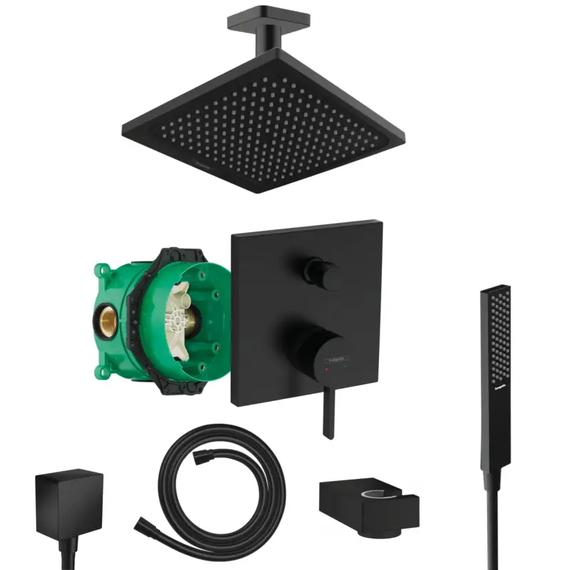 Hansgrohe Finoris Unterputz Duschsystem Pulsify E Stabhandbrause schwarz matt Crometta E 240, Deckenanschluss und iBox Sale
