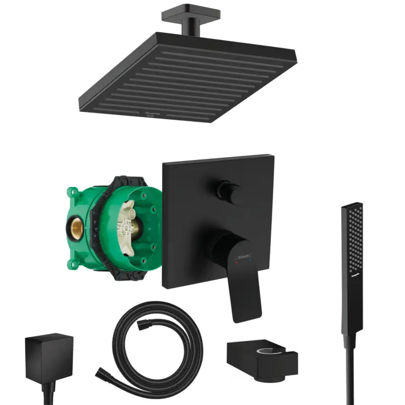 Preisreduziert Hansgrohe Vivenis Unterputz Duschsystem Pulsify E Stabhandbrause schwarz matt Pulsify E 260 Deckenanschluss und iBox