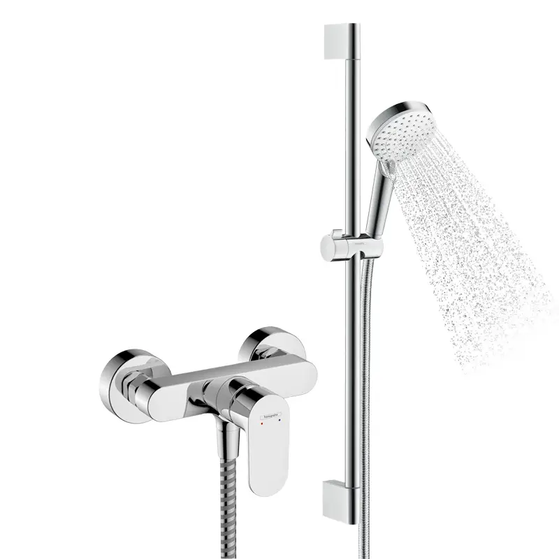 Hansgrohe Rebris S Einhebelmischer Set für Dusche mit Crometta Brausegarnitur Brauseset 100 Vario weiß/chrom Preisreduziert