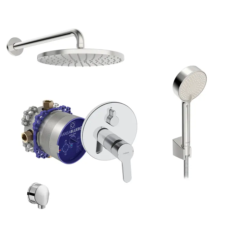 Bestpreis Hansa Primo Unterputz Duschsystem mit Kopfbrause Viva 250 und Bluebox