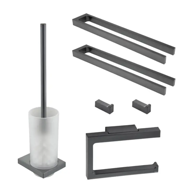 Keuco Edition 11 Bad Accessoires Set Handtuchhaken, Toilettenpapierhalter, Toilettenbürstengarnitur, Handtuchhalter Schwarzchrom gebürstet Preiswert