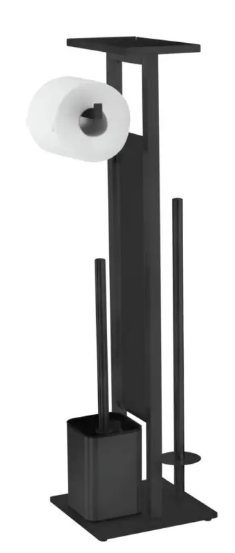 Stand WC-Garnitur Mod. Debar mit Ablage Schwarzaus rostfreiem Edelstahl Top-Angebot