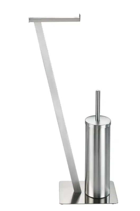 Stand WC-Garnitur Mod. Lirio Edelstahl mattWC-Bürstenhalter mit Rollenhalter Highlight