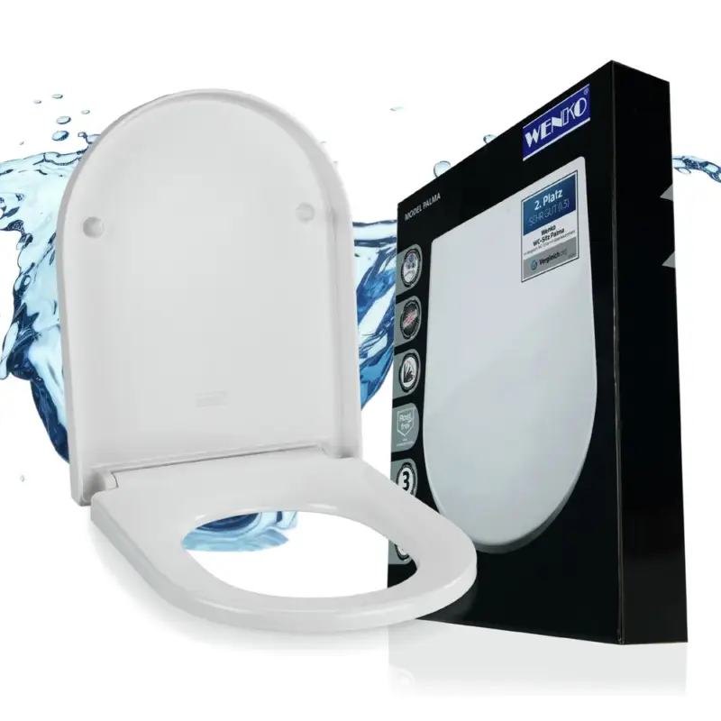 WC Sitz Mod. Palma WeißToilettendeckel mit Absenkautomatik in D-Form Letzte Chance