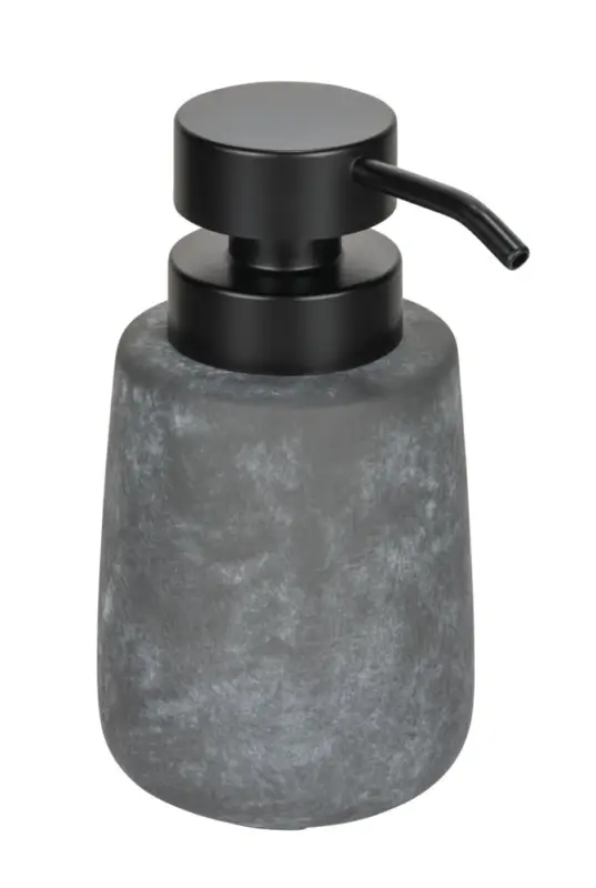 Highlight Seifenspender Mod. Sacile, grau/schwarz, Keramik/Kunststoff, 0.4L, 8.5x16x11 cmin Beton-Optik, modernes Design