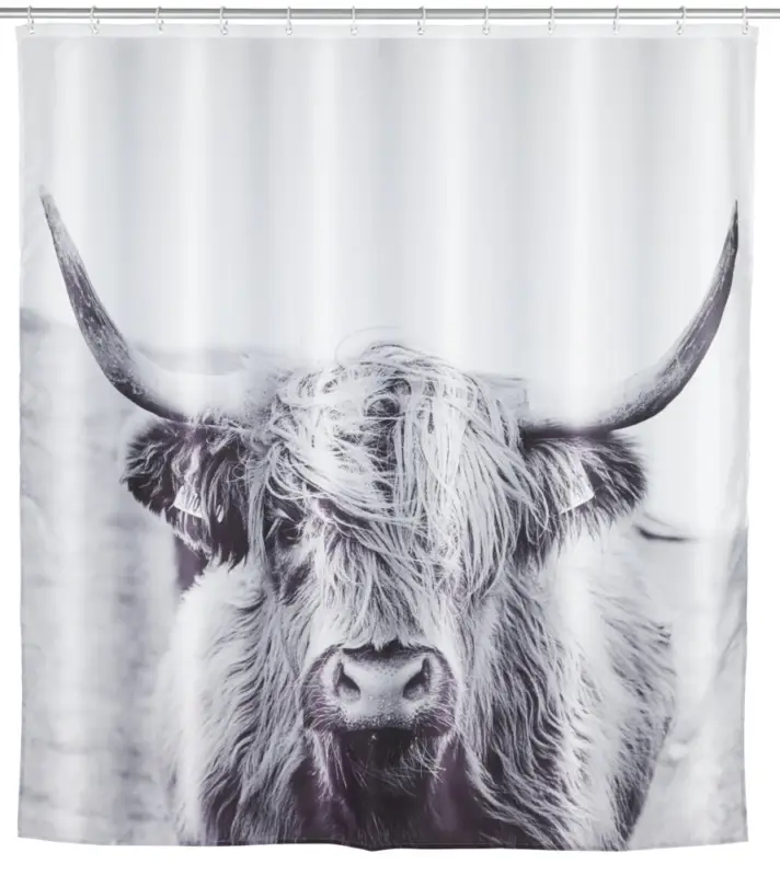 Geprüft Duschvorhang Mod. YakTextil (Polyester), 180 x 200 cm, waschbar