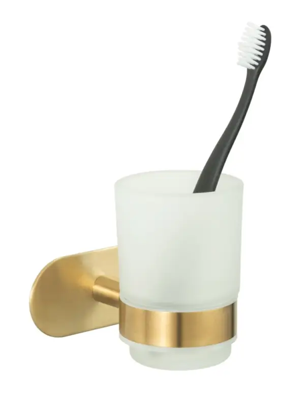 Sonderaktion Turbo-Loc® Zahnputzbecher Mod. Orea Uno Gold MattBefestigen ohne Bohren