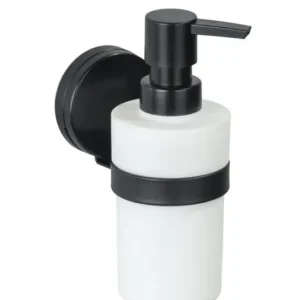Zertifiziert Static-Loc® Plus Seifenspender Pavia SchwarzFlüssigseifen-Spender, Spülmittel-Spender, Befestigen ohne bohren