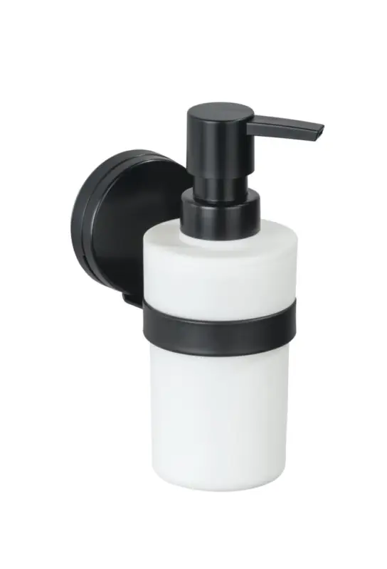 Zertifiziert Static-Loc® Plus Seifenspender Pavia SchwarzFlüssigseifen-Spender, Spülmittel-Spender, Befestigen ohne bohren