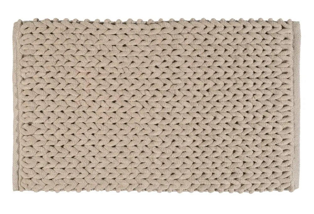Expressversand Badteppich Mod. Arson, beige, Polyester Baumwolle, 50x80 cmrutschhemmend beschichtet, schnelltrocknend