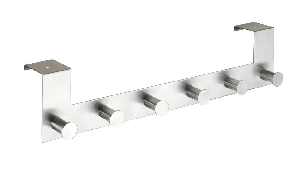Must-Have Türgarderobe Edelstahl Mod. Celano6 Haken, für Türfalzstärken bis 4 cm