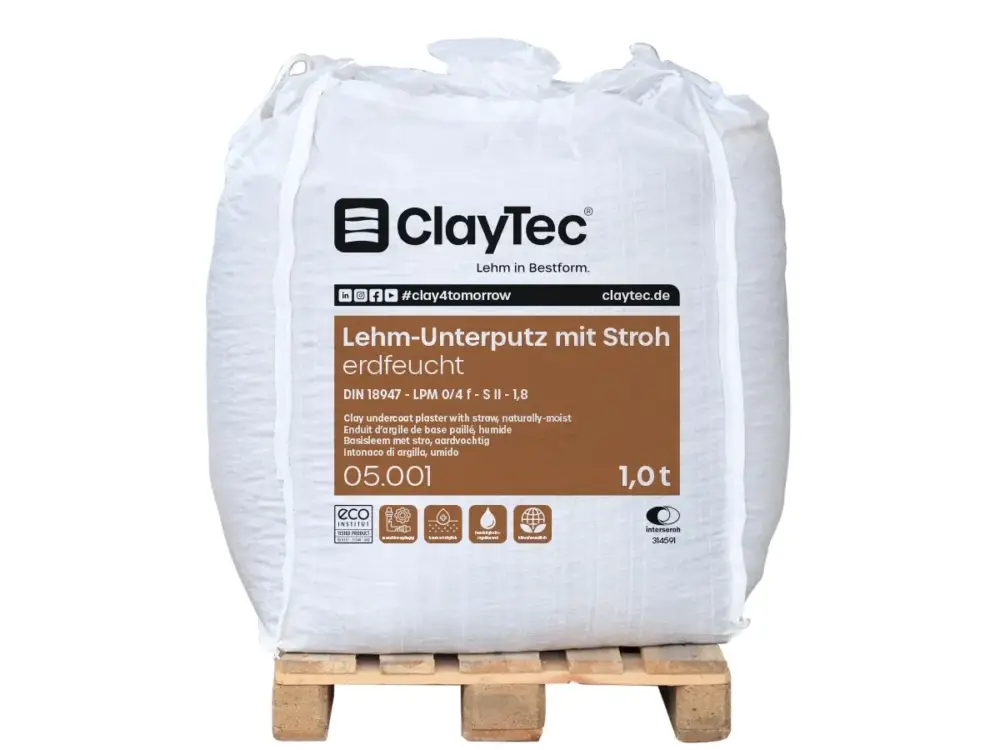 Claytec Lehm-Unterputz mit Stroh erdfeucht Big-Bag 1,0 t Must-Have