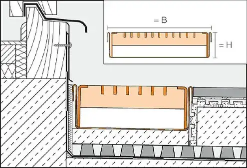Wochenendangebot Schlüter Troba Line TLGR E Drainagerinne geschlossen mit Gitterrost B=110 mm, L=1 m, H=40 mm