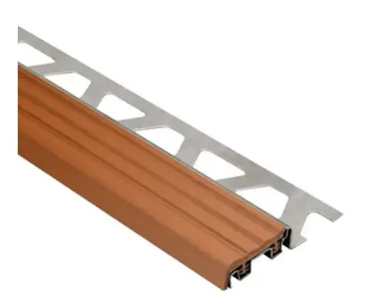 Nur Für Kurze Zeit Schlüter Trep-S-E Edelstahl Treppenprofil schmal 1 m nussbraun 26 mm breit