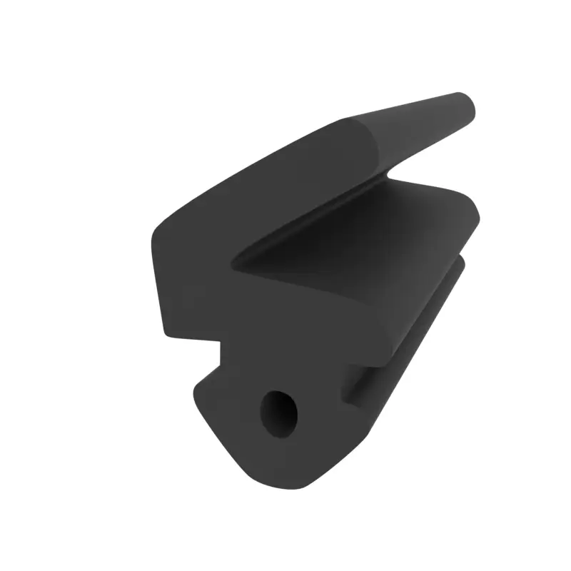 Anschlagdichtung mit Lippe und profiliertem Fuß | 8 mm Höhe | Farbe: schwarz Neuheit