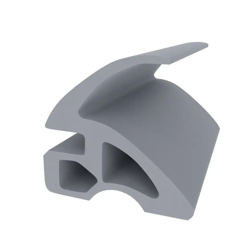Preiswert Anschlagdichtung mit Lippe und glattem Fuß | 16 mm Breite | Farbe: grau