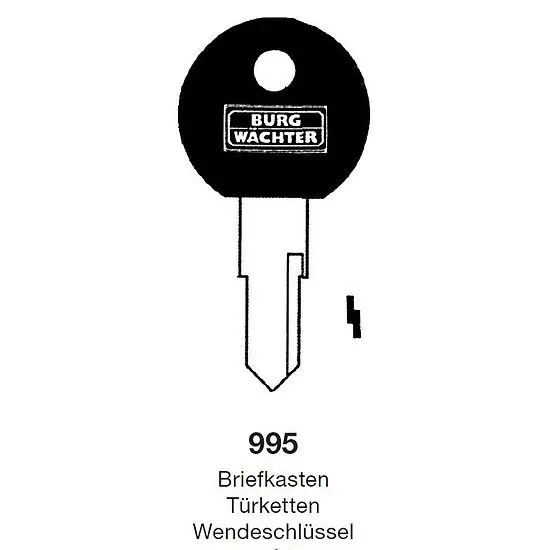 Kostenloser Versand Schlüsselrohling Burg Wächter 995