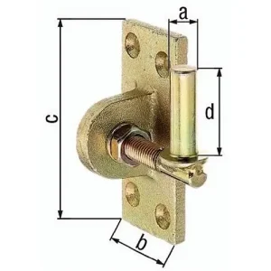 Kloben z. Anschrauben D.13x45x105x40mm Stahl roh galv. gelb verz. Jetzt Kaufen
