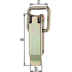 Kistenverschluss H.61mm B.22mm STA galv.gelb verz.f.Vorhangschl.m.max D.7mm SB Begrenztes Angebot