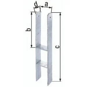H-Pfostenträger ETA-10/0210 101x300x600x60mm Stahl roh feuerZN Garantierte Lieferung