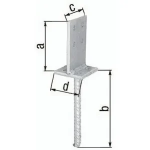 Pfostenträger mit Steg Steindolle Länge 200mm Durchmesser 20mm feuerverzinkt Sichere Zahlung