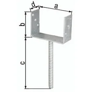 Sofort Bestellen U-Pfostenträger ETA-10/0210 71x100x200x60mm Stahl roh feuerZN