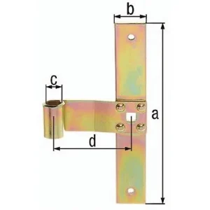 Nur Heute Fensterl.-Mittelb.B.75mm L.200 x 30mm STA galv.gelb verz.ger.