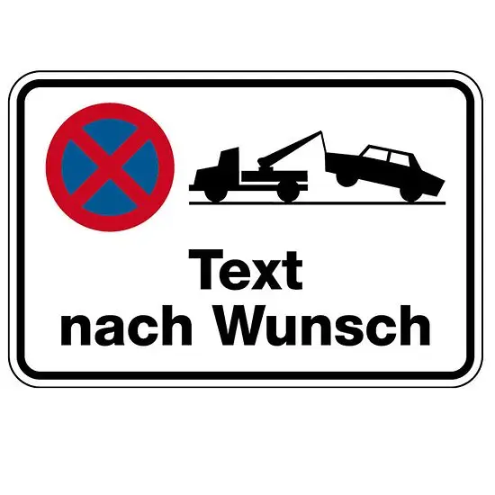 Parkvebotsschild mit Wunschtext aus Alu Must-Have