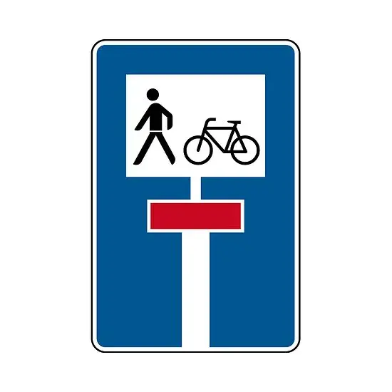 Verkehrszeichen - Sackgasse für Radverkehr und Fußgänger durchlässig, Zeichen 357-50 Gratis Versand