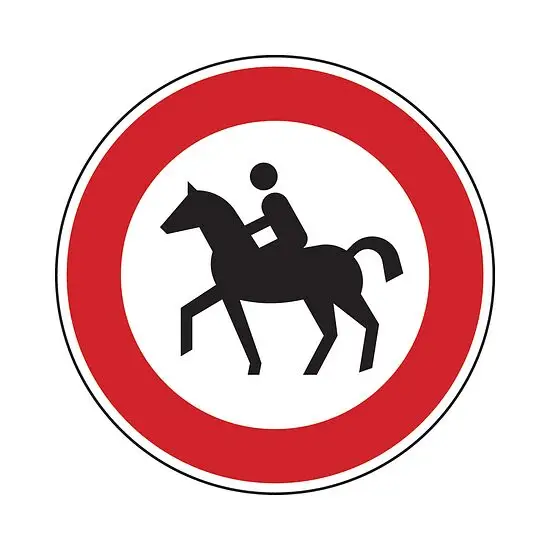 Verkehrszeichen - Verbot für Reiter, Zeichen 258 Billig
