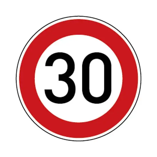 Verkehrszeichen - Zulässige Höchstgeschwindigkeit 30, Zeichen 274-30 Expressversand