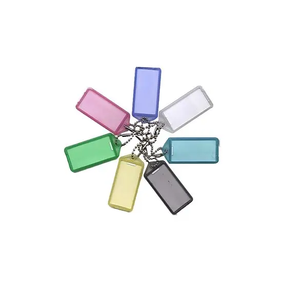 Markenprodukt Schlüsselanhänger 27x60mm transparent mit Kette