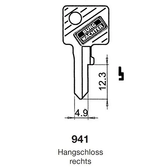 Schlüsselrohling Burg Wächter 941 Saisonangebot