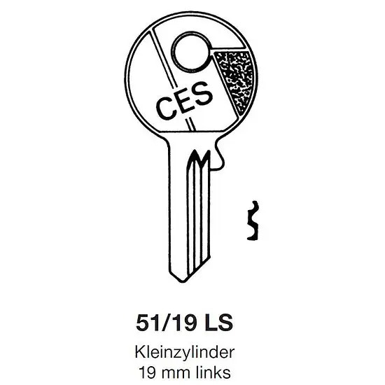 Schlüsselrohling CES 51/19 LS Sichere Zahlung