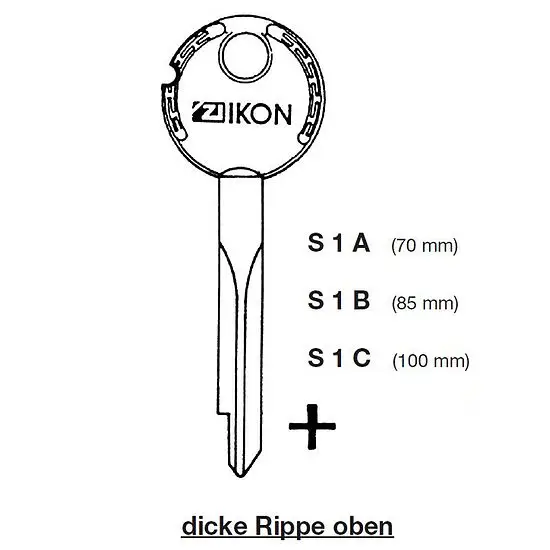 Schlüsselrohling IKON S 1 A/B/C Neue Ware